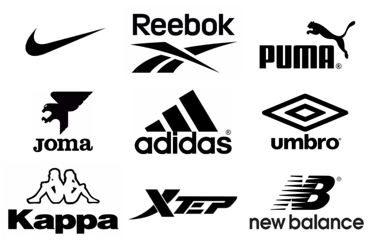 Название фирмы обуви. Логотип спортивной одежды. Спортивные бренды. Известные фирмы спортивной одежды. Марки спортивной обуви.